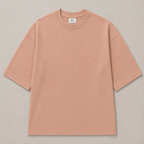 Oversized Fit Cotton T-Shirt - Peach