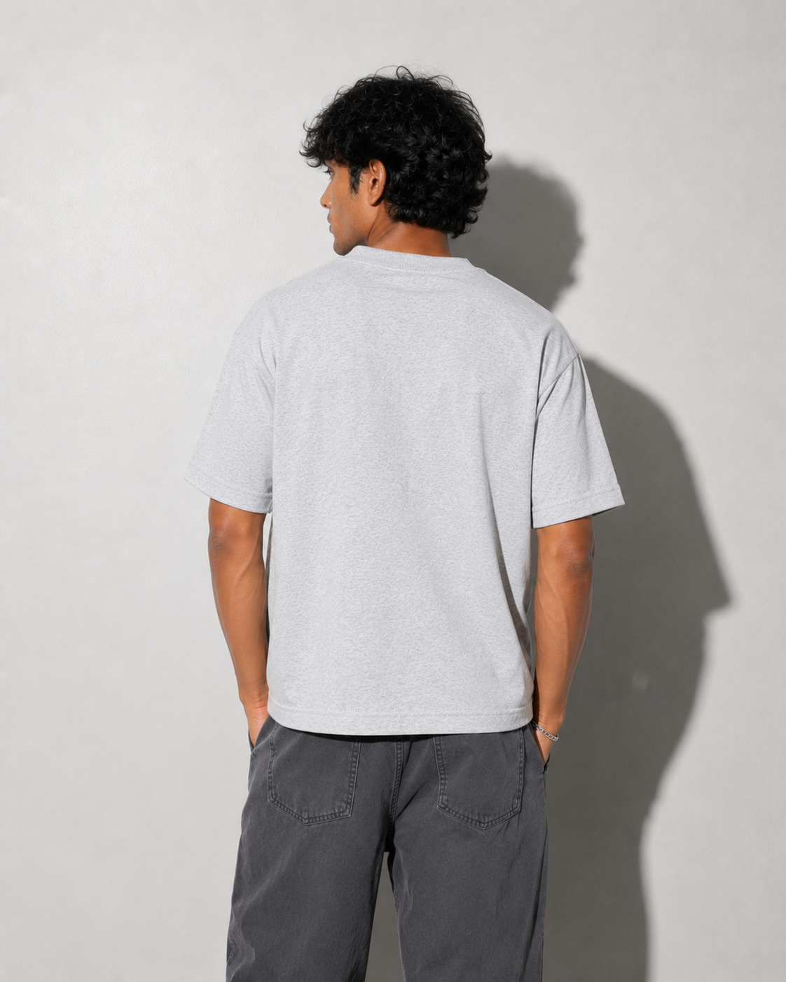 Boxy Fit Cotton T-Shirt - Heather Grey
