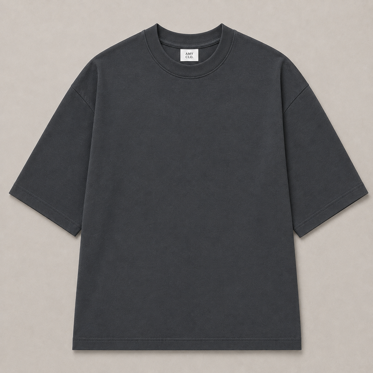Oversized Fit Cotton T-Shirt - Charcoal Grey