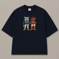 Campus Rivals Oversized Fit Cotton T-Shirt - Navy