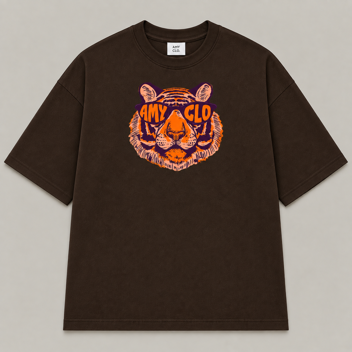 Wild Sight Oversized Fit Cotton T-Shirt - Dark Brown