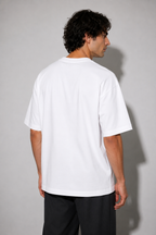 Retro Star Oversized Fit Cotton T-Shirt - Pure White