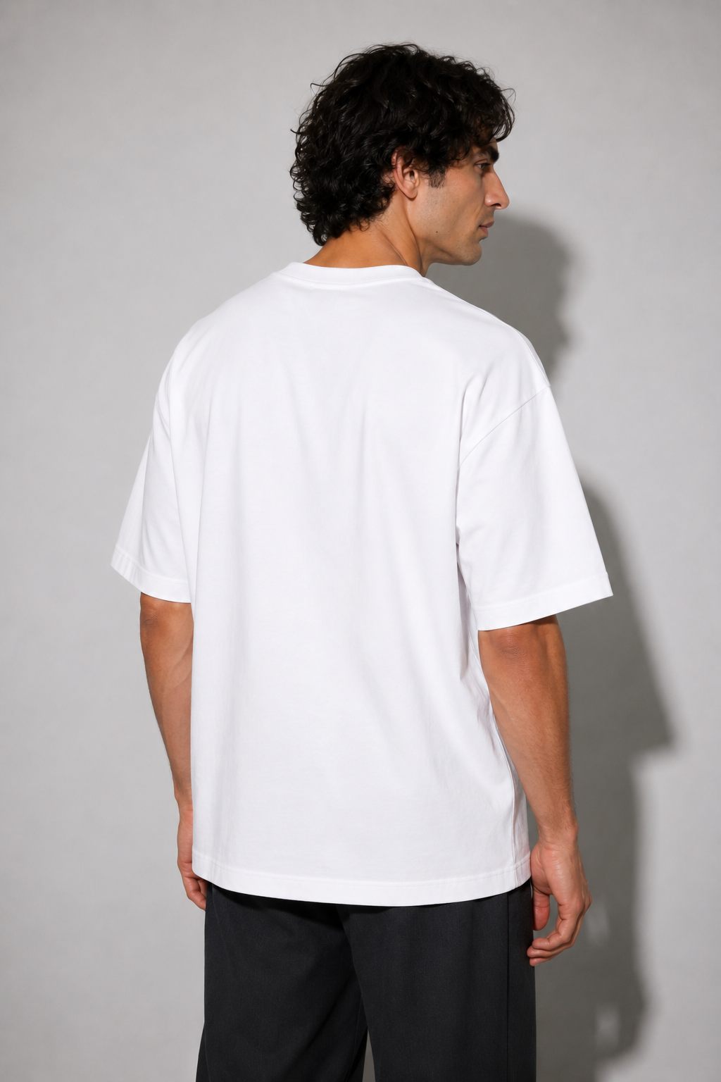 Retro Star Oversized Fit Cotton T-Shirt - Pure White