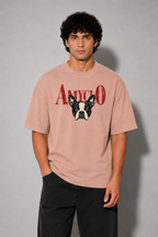 Companion Oversized Fit Cotton T-Shirt - Dusty Pink