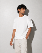 Boxy Fit Cotton T-Shirt - White