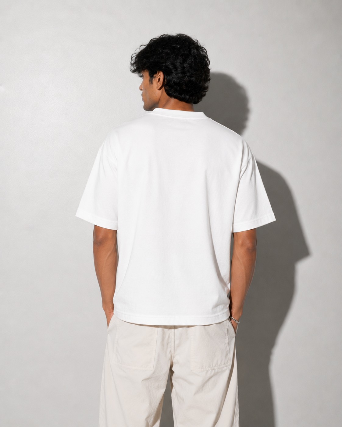 Boxy Fit Cotton T-Shirt - White