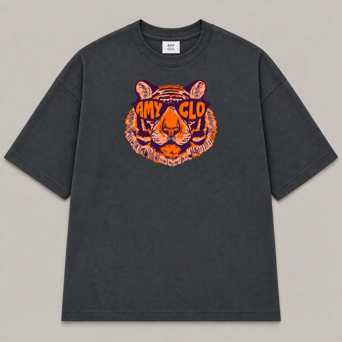 Wild Sight Oversized Fit Cotton T-Shirt - Charcoal Grey
