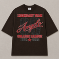 Legacy Club Oversized Fit Cotton T-Shirt - Dark Brown