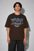 Trust Your Vision Oversized Fit Cotton T-Shirt - Dark Brown