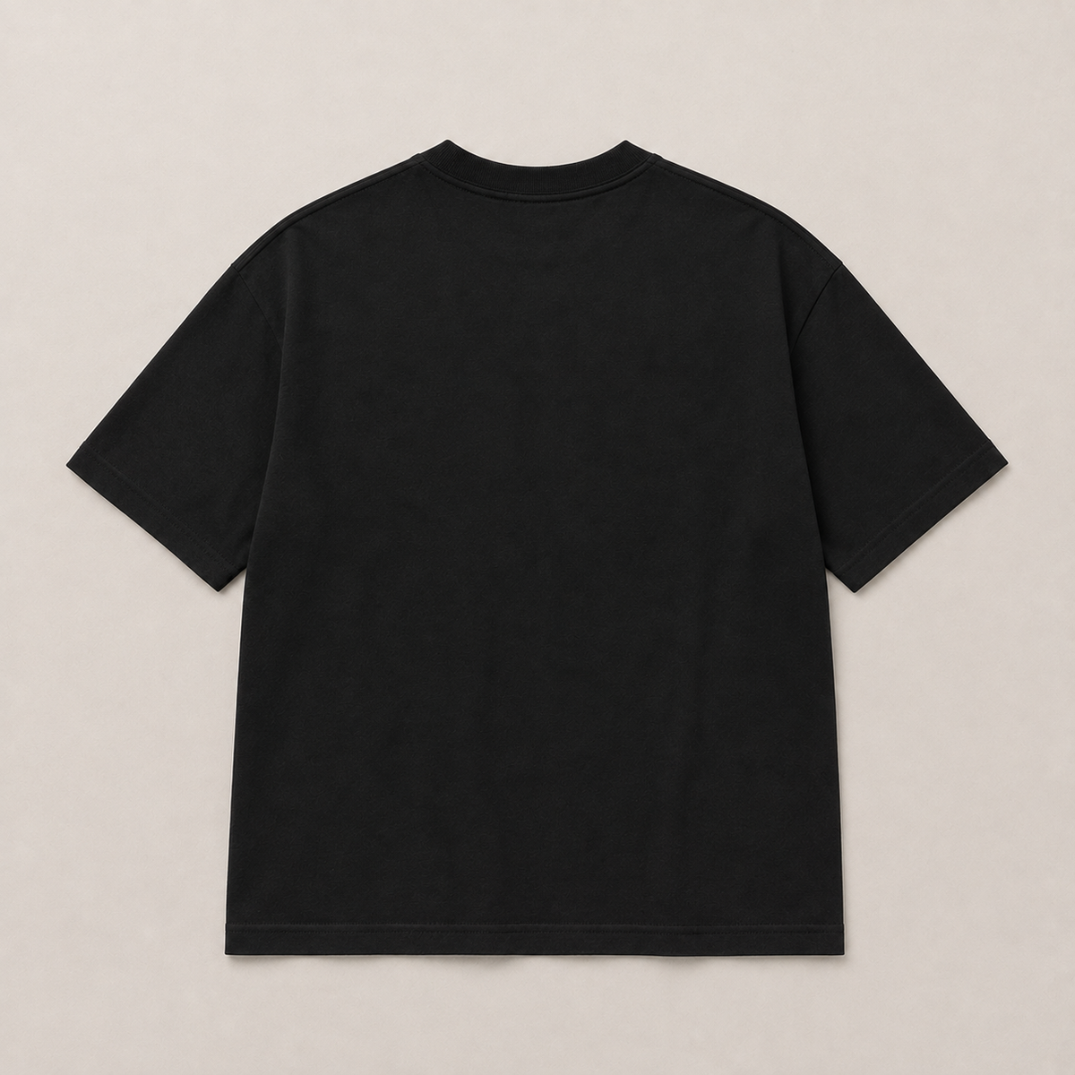 Boxy Fit Cotton T-Shirt - Black