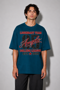Legacy Club Oversized Fit Cotton T-Shirt - Teal