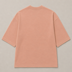 Oversized Fit Cotton T-Shirt - Peach