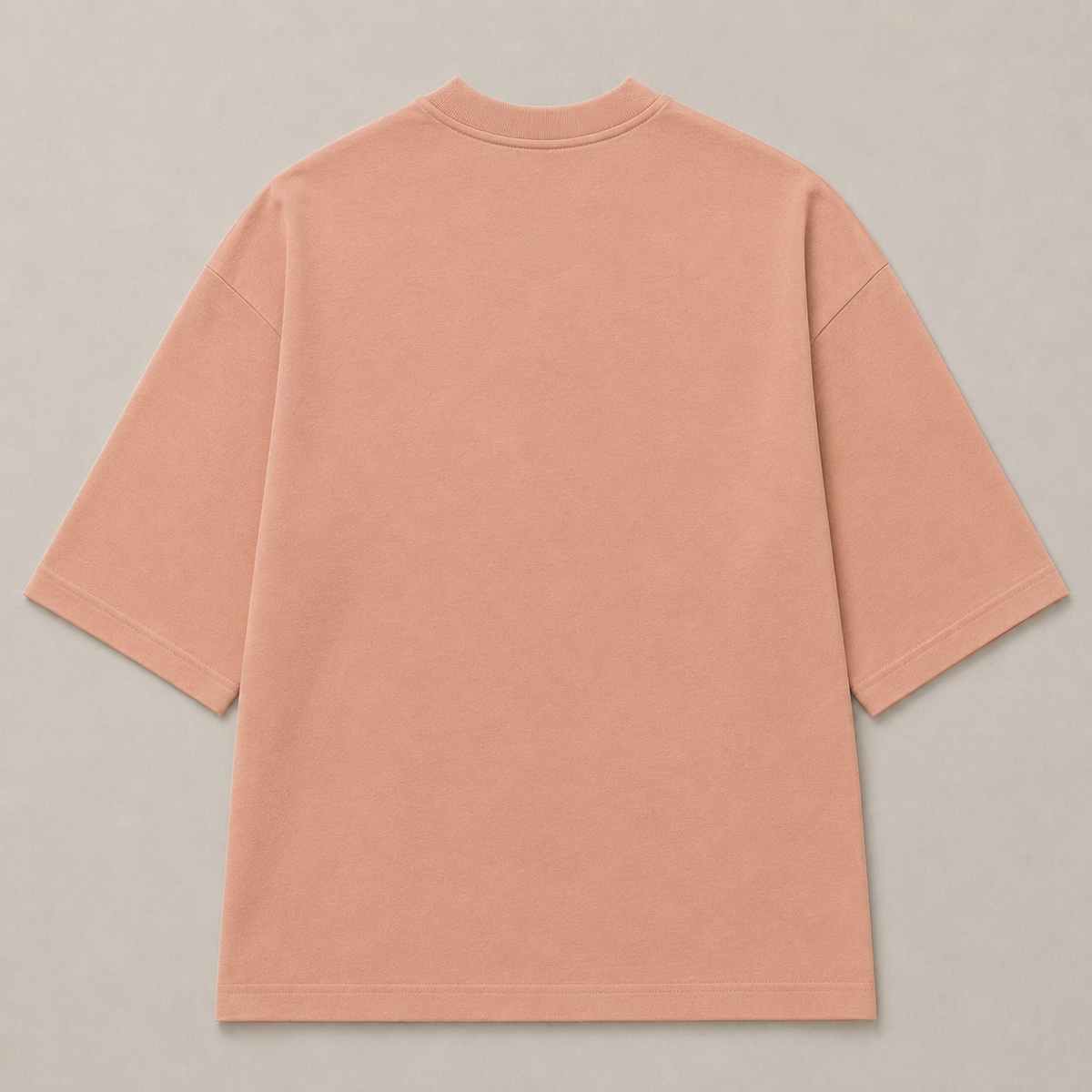 Oversized Fit Cotton T-Shirt - Peach