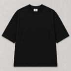 Oversized Fit Cotton T-Shirt - Black