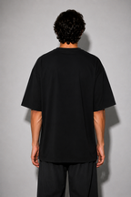 Wild Sight Oversized Fit Cotton T-Shirt - Black