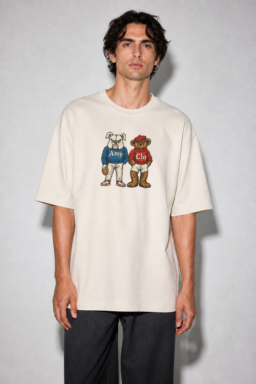 Campus Rivals Oversized Fit Cotton T-Shirt - Ivory