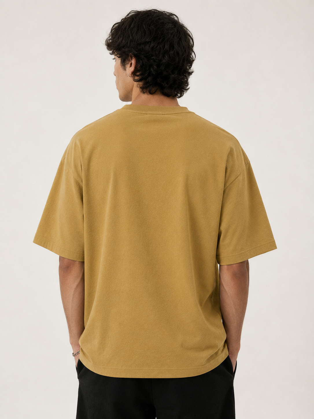 Retro Star Oversized Fit Cotton T-Shirt - Sand