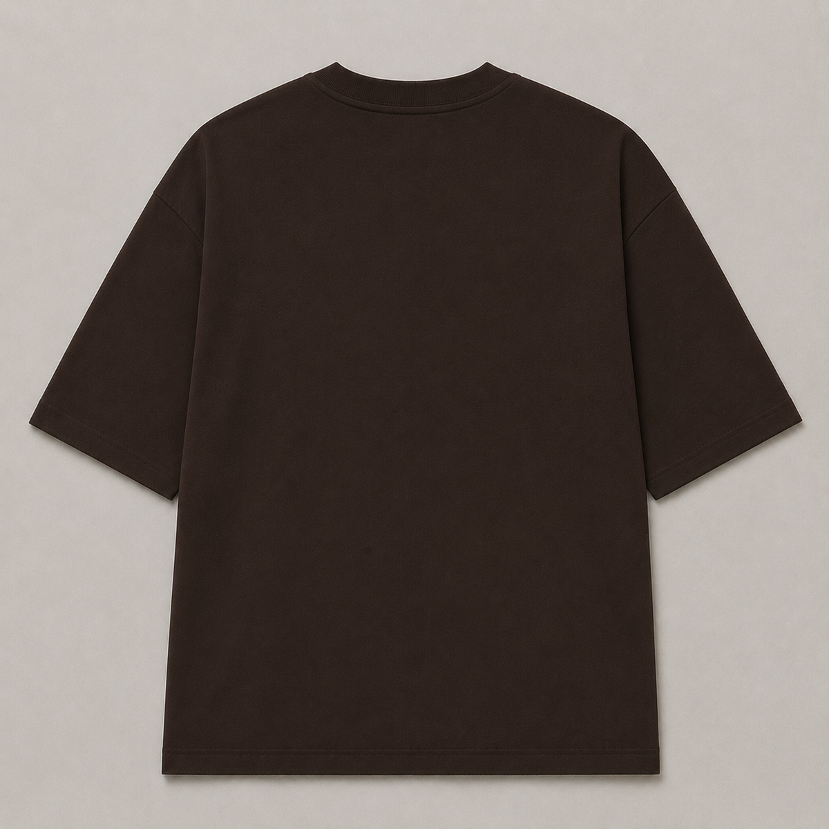 Oversized Fit Cotton T-Shirt - Dark Brown