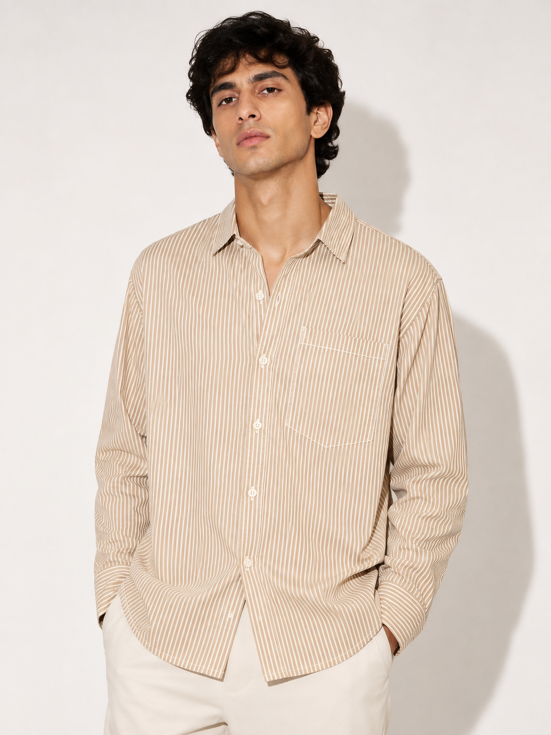 Stripe Relaxed Fit Shirt - Sand