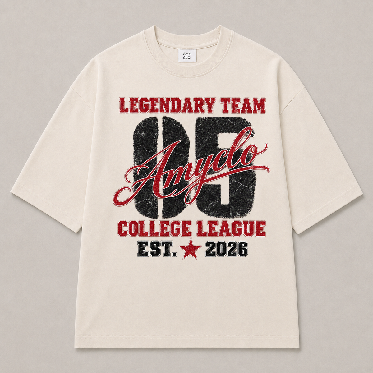 Legacy Club Oversized Fit Cotton T-Shirt - Ivory