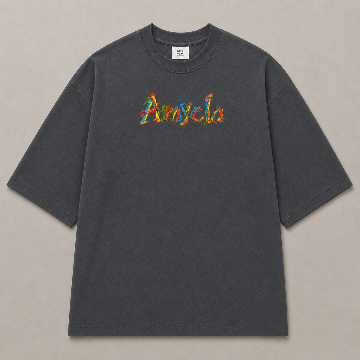 Childhood Archive Oversized Fit Cotton T-Shirt - Charcoal Grey