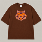 Wild Sight Oversized Fit Cotton T-Shirt - Brown