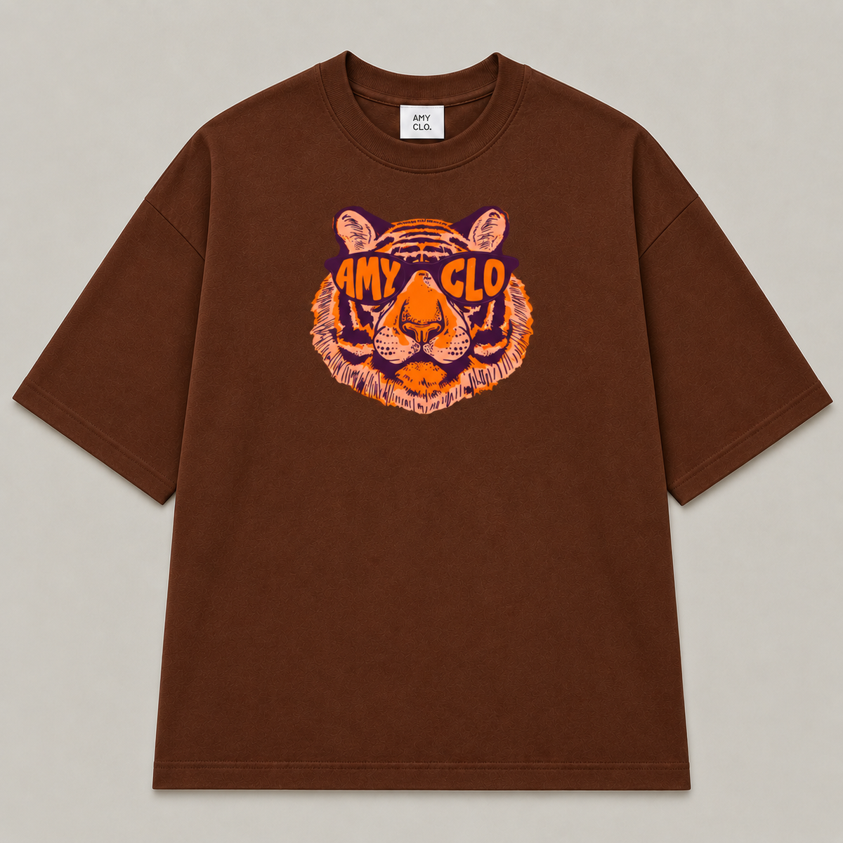 Wild Sight Oversized Fit Cotton T-Shirt - Brown
