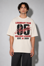 Legacy Club Oversized Fit Cotton T-Shirt - Ivory
