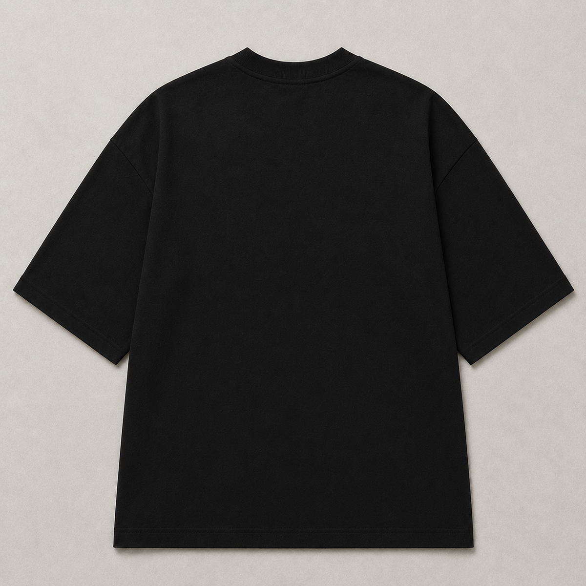 Oversized Fit Cotton T-Shirt - Black