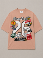 Stay Cool Oversized Fit Cotton T-Shirt - Dusty Pink