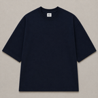 Oversized Fit Cotton T-Shirt - Navy