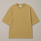 Oversized Fit Cotton T-Shirt - Sand