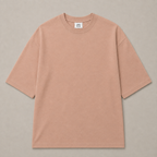 Oversized Fit Cotton T-Shirt - Dusty Pink