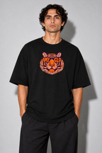 Wild Sight Oversized Fit Cotton T-Shirt - Black
