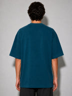 Oversized Fit Cotton T-Shirt - Teal