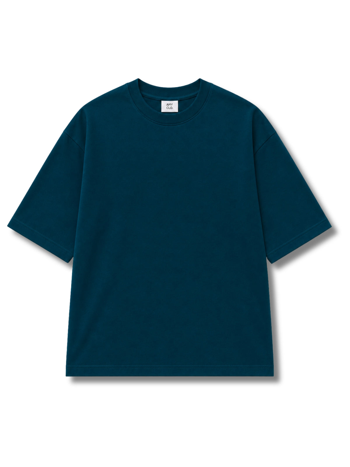 Oversized Fit Cotton T-Shirt - Teal