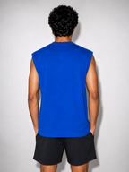 Oversized Cut Sleeve Tee - Royal Blue