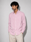 Stripe Relaxed Fit Shirt - Pink