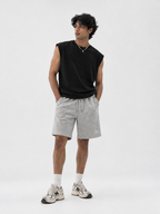 Relaxed Fit Interlock Shorts - Heather Grey